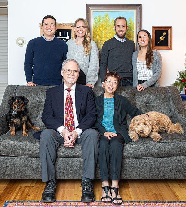 Mia Derstine with her husband and family