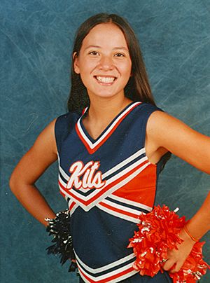 Mia Derstine was a cheerleader throughout high school
